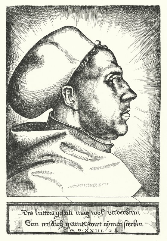Martin Luther, tysk protestantisk reformator av Daniel Hopfer