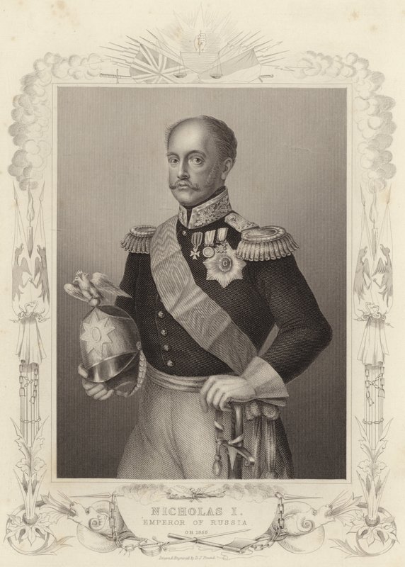 Tsar Nikolaj I, keiser av Russland (gravering) av Daniel John. Pound