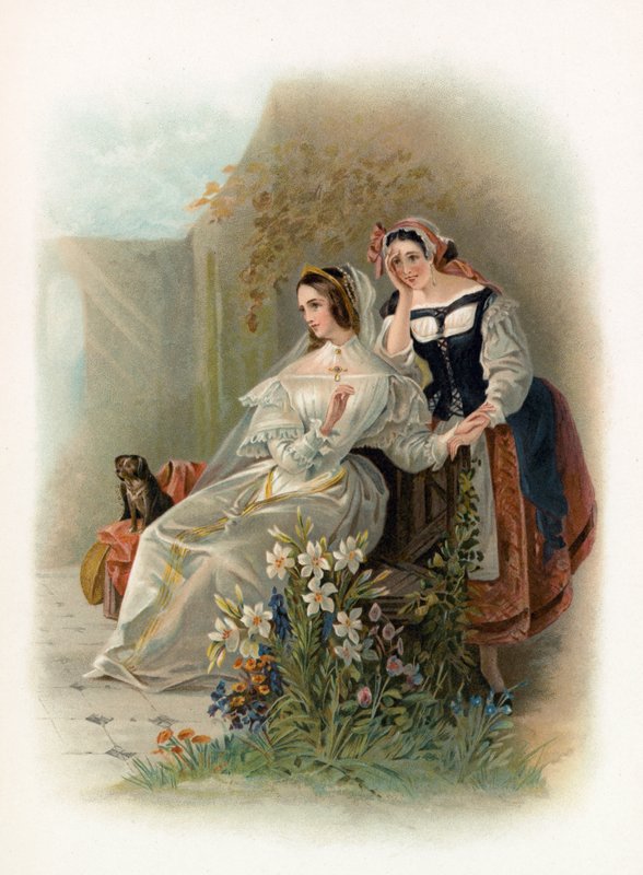Olivia og Maria fra Twelfth Night av Daniel Maclise