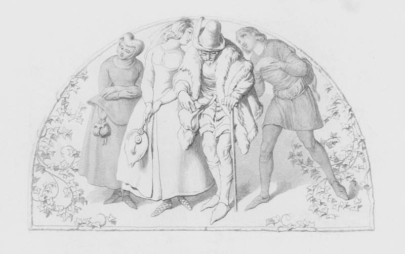 Shakespeare, The Lean And Slipper?d Pantaloon av Daniel Maclise