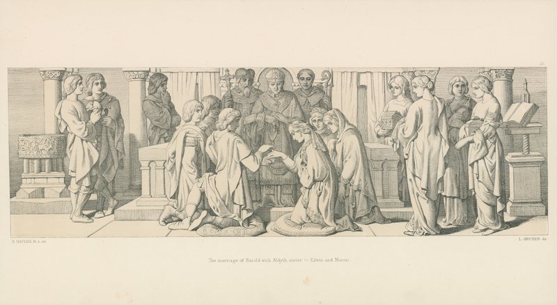 Harolds ekteskap med Aldyth, søster til Edwin og Morcar av Daniel Maclise