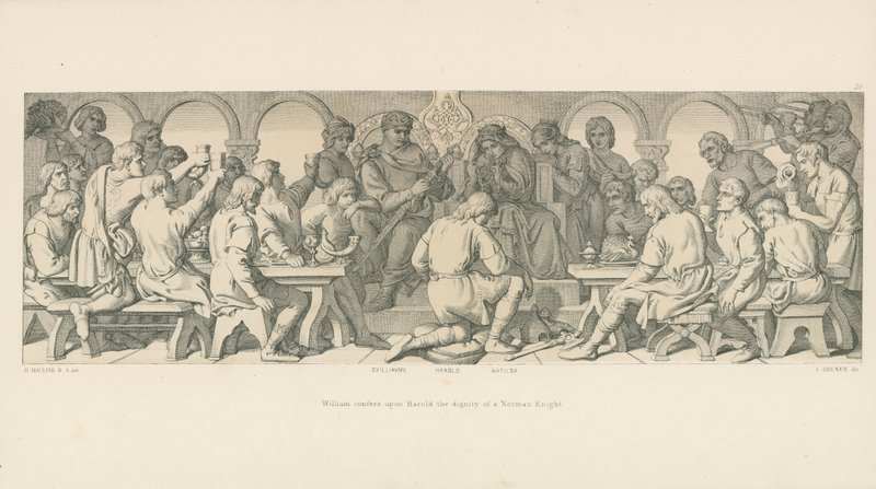William gir Harold verdigheten til en normannisk ridder av Daniel Maclise