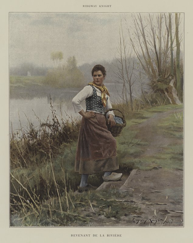 Kommer tilbake fra elven av Daniel Ridgway Knight