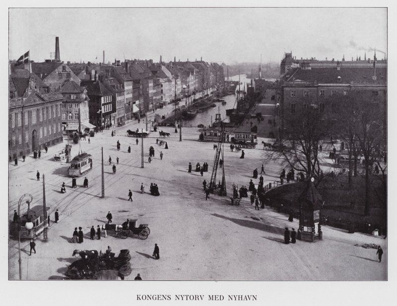 Kjobenhavn / København: Kongens Nytorv With Nyhavn (s/hv foto) av Danish Photographer