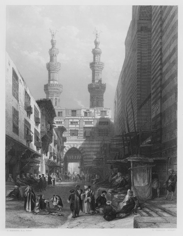 Gate of the Metwaleys, Kairo, fra bildet i Royal Collection (gravering) av David (after) Roberts