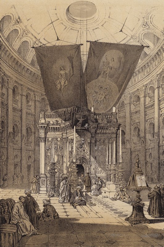 Den hellige gravs helligdom (litho-farge) av David (after) Roberts