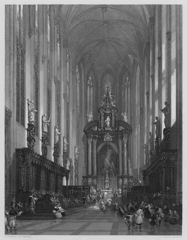 The Church of St Paul Antwerp, fra bildet i Vernon Gallery (gravering) av David (after) Roberts