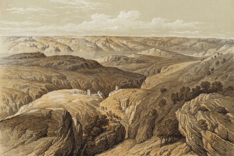 Villmark of Engedi (farge litho) av David (after) Roberts