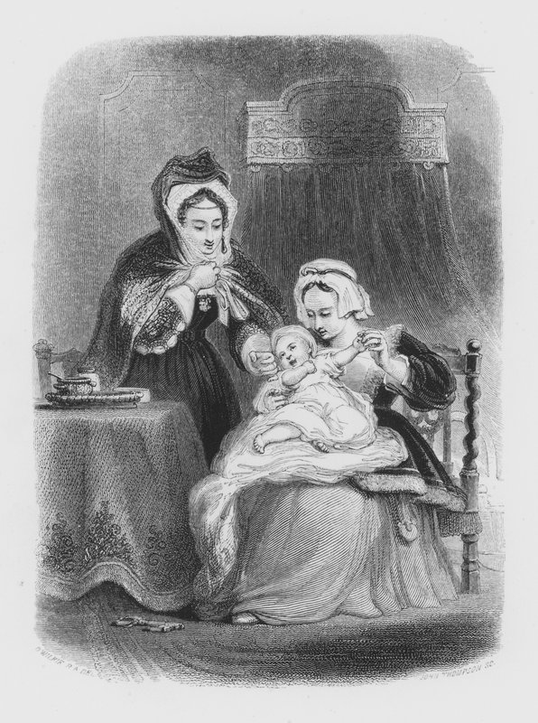 Shakespeare, The Infant (gravering) av David (after) Wilkie