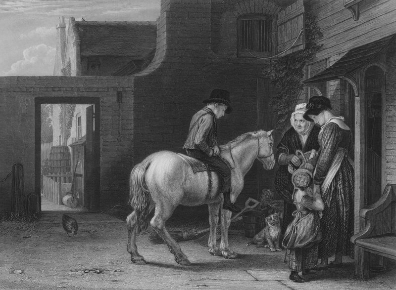 The Errand Boy (gravering) av David (after) Wilkie