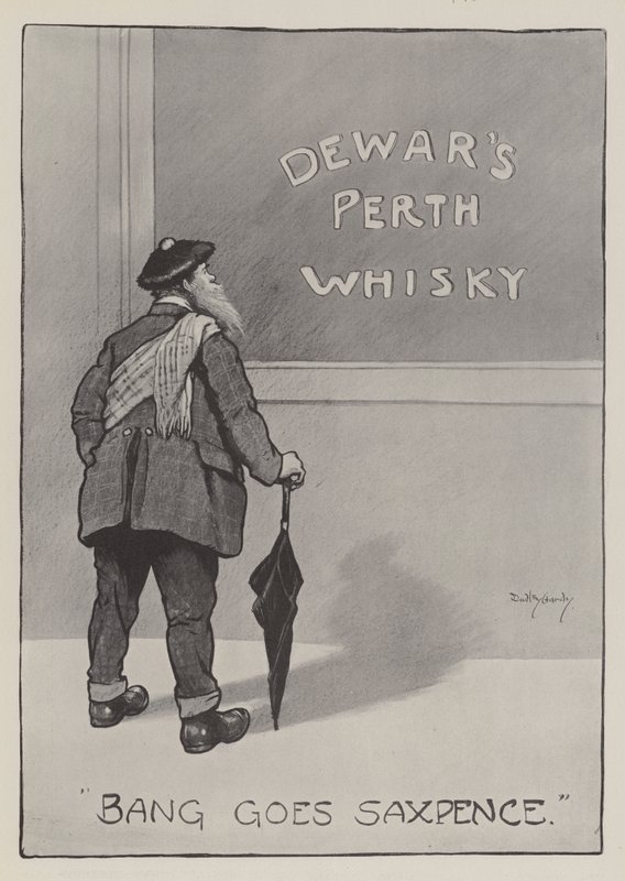 Annonse, Dewar's Perth Whisky av David Hardy