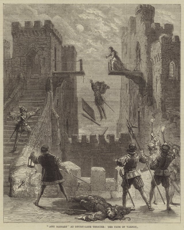 Amy Robsart ved Drury-Lane Theatre, the Fate of Varney av David Henry Friston