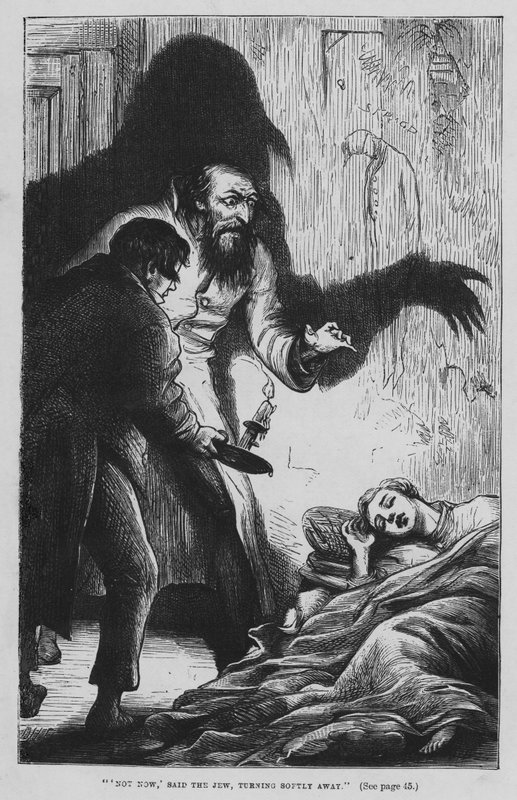 Illustrasjon for Oliver Twist av Charles Dickens (gravering) av David Henry Friston