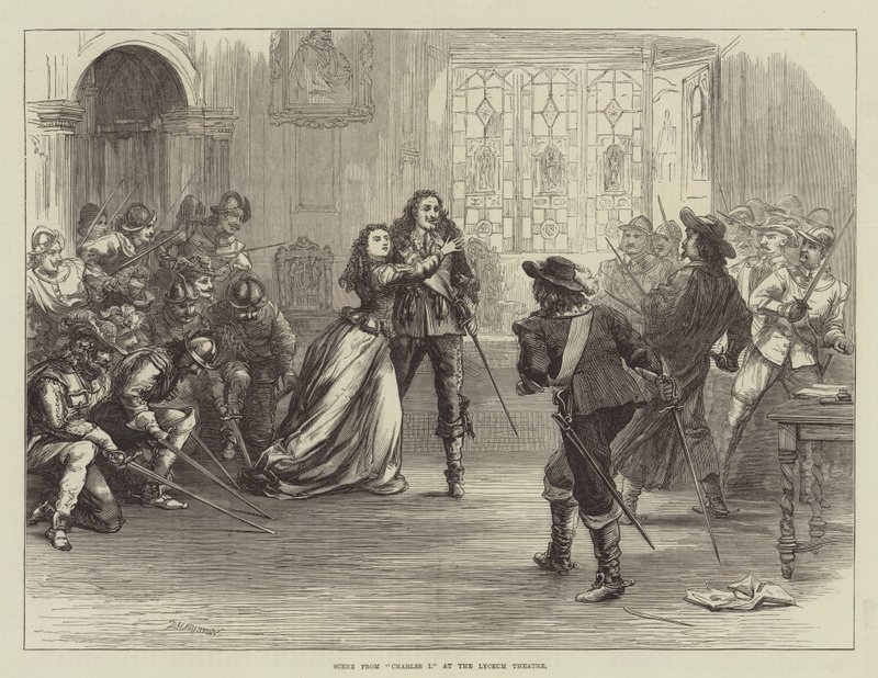 Scene fra Charles I på Lyceum Theatre av David Henry Friston