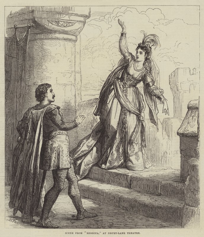 Scene fra Rebecca, på Drury-Lane Theatre av David Henry Friston