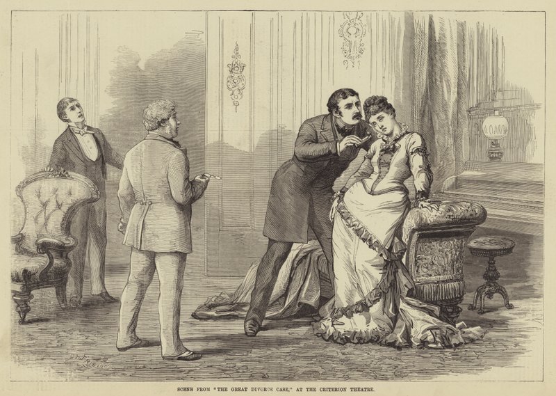 Scene fra The Great Divorce Case, på Criterion Theatre av David Henry Friston
