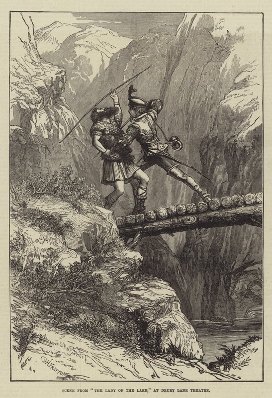 Scene fra The Lady of the Lake, på Drury Lane Theatre av David Henry Friston