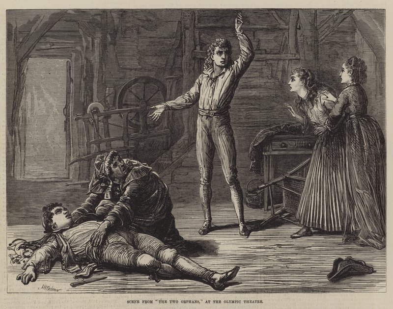 Scene fra The Two Orphans, på Olympic Theatre av David Henry Friston