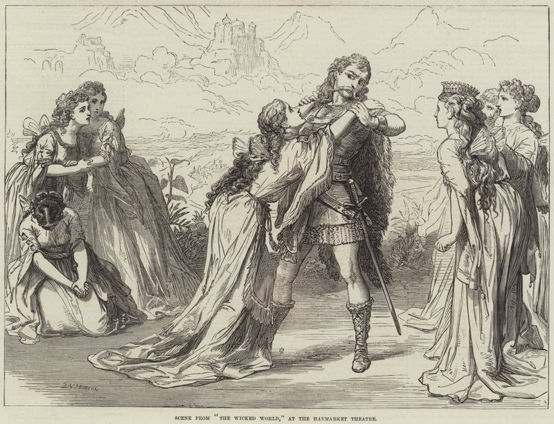 Scene fra The Wicked World, på Haymarket Theatre av David Henry Friston