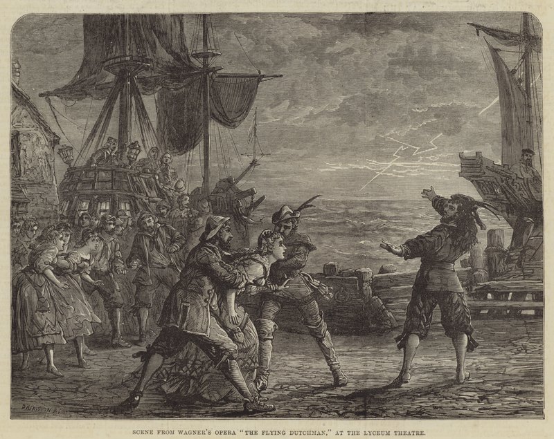 Scene fra Wagners Opera The Flying Dutchman, på Lyceum Theatre av David Henry Friston