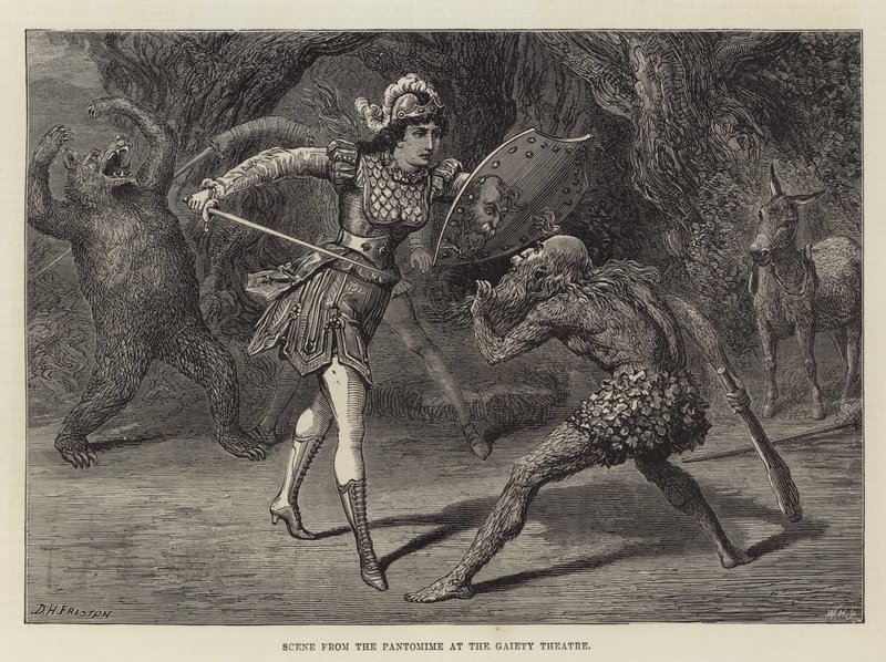Scene fra Pantomime på Gaiety Theatre av David Henry Friston