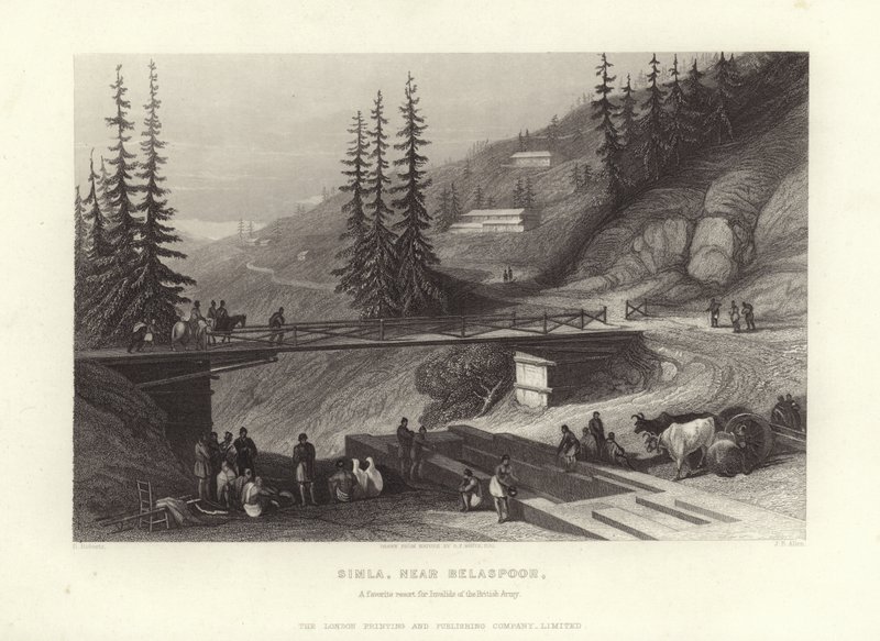 Simla, nær Belaspoor av David Roberts