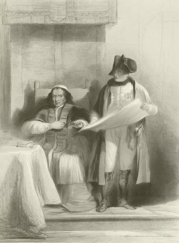 Napoleon og paven i Fontainebleau av David Wilkie