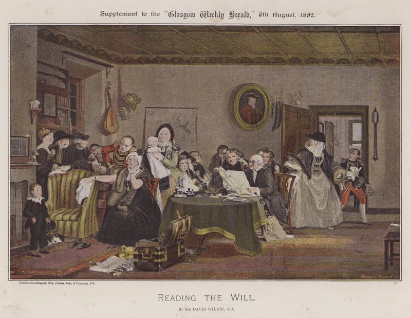 Leser testamentet av David Wilkie