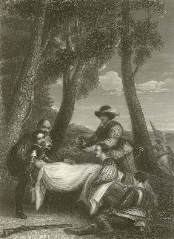 Sir Philip Sidneys død av David Wilkie