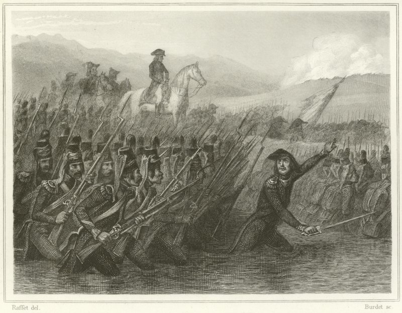 Passasje av Tagliamento av Denis Auguste Marie Raffet