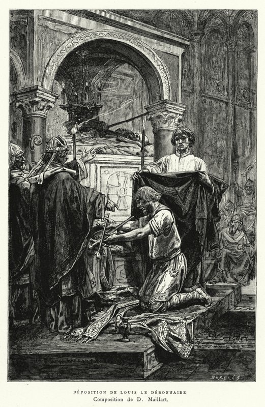 Deponering av Louis Le Debonnaire (gravering) av Diogene Ulysse Napoleon Maillart