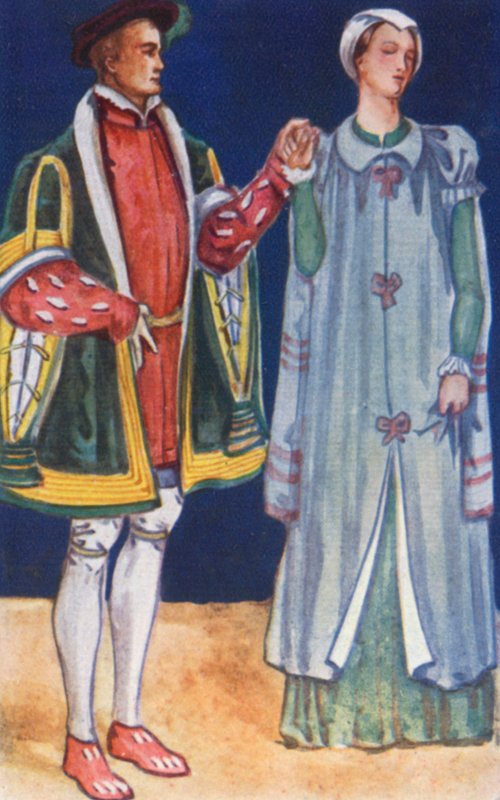 En mann og kvinne fra Edward VIs tid 1547-1553 av Dion Clayton Calthrop