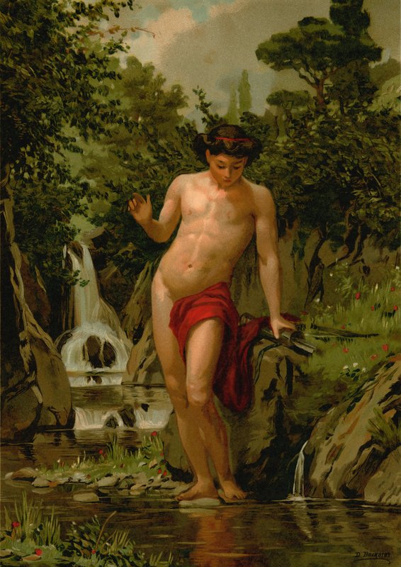 Narcissus forelsket i sitt eget speilbilde av Dionisio Baixeras Verdaguer