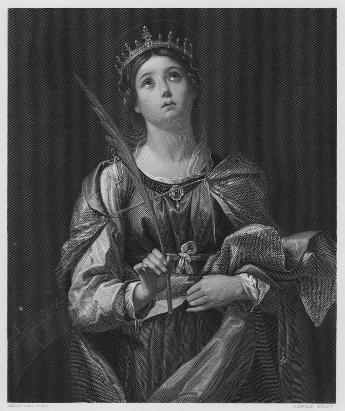 St Catherine, fra bildet i Royal Collection (gravering) av Domenichino