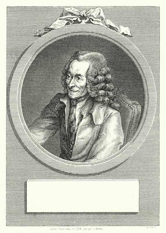 Voltaire , fransk opplysningsforfatter og filosof (gravering) av Dominique Vivant (after) Denon