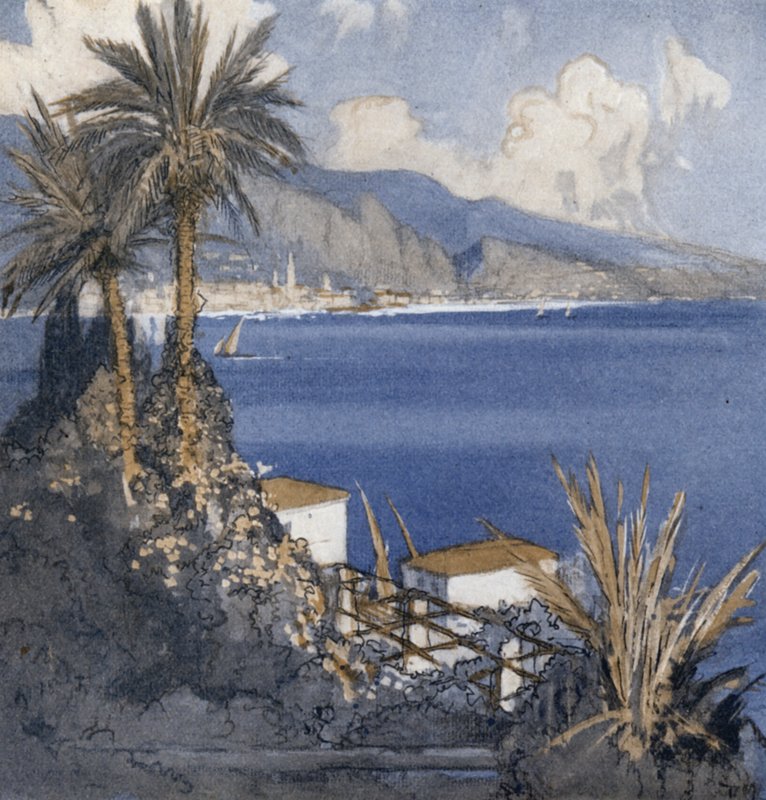 Den franske rivieraen (farge litho) av Donald (after) Maxwell