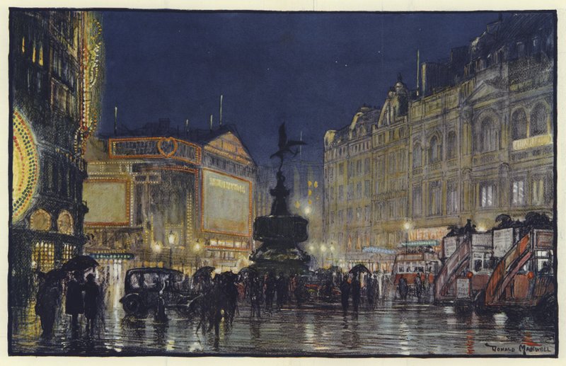 The Heart of the Empire, et inntrykk av Piccadilly Circus i skumringen av Donald Maxwell