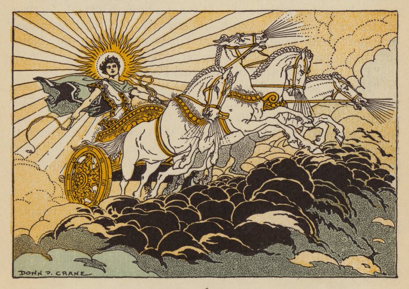 Phaethon, gud for gresk mytologi (farge litho) av Donn P. Crane