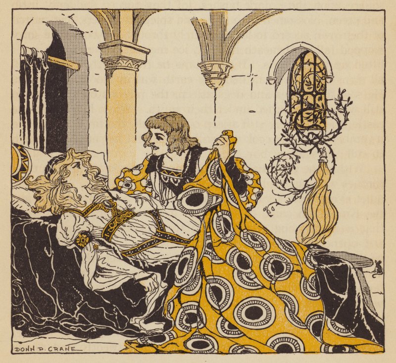 Tornerose (farge litho) av Donn P. Crane
