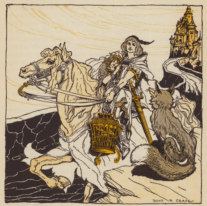 The Golden Bird , tysk eventyr (farge litho) av Donn P. Crane