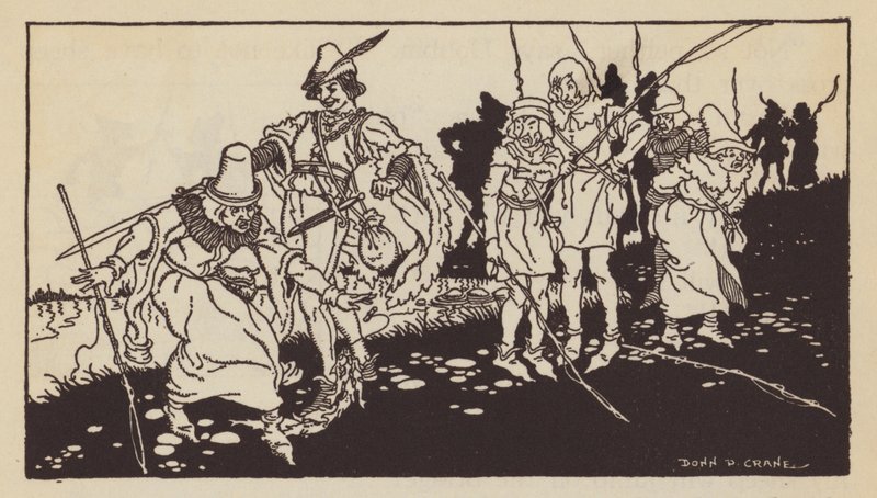 The Wise Men of Gotham , engelsk folkeeventyr (litho) av Donn P. Crane