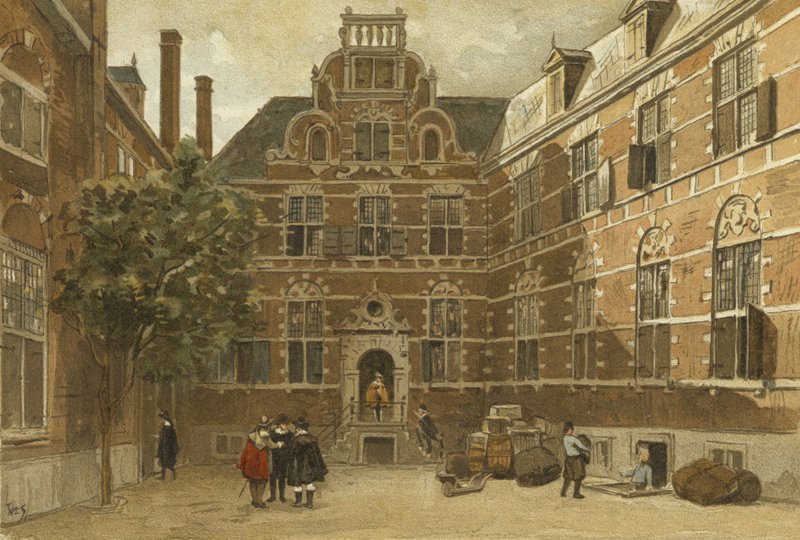 Gårdsplassen til East Indies House, Amsterdam av Dutch School