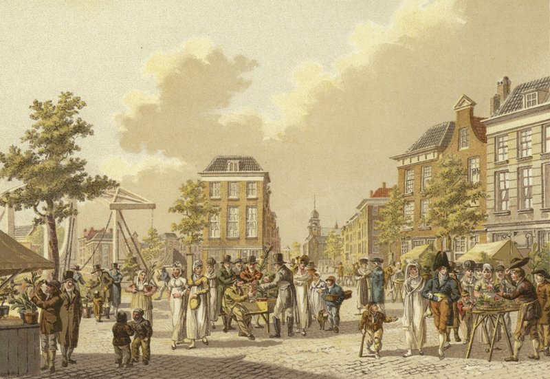 Blomstermarked, Rotterdam, 1807 av Dutch School