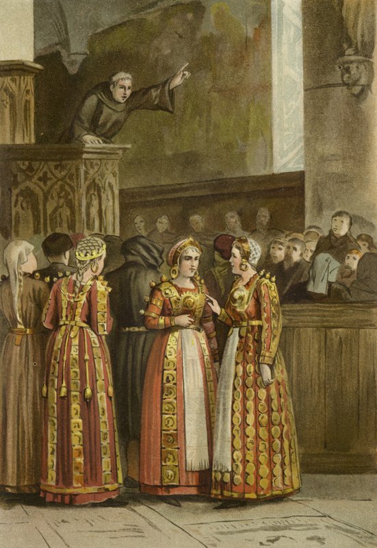 Kvinner i tradisjonell friesisk drakt, Nederland, 1400-tallet av Dutch School