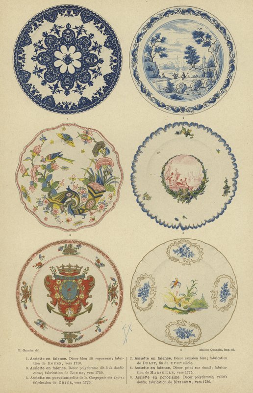 Fajanse og porselensplater, 1600- og 1700-tallet av E. Garnier