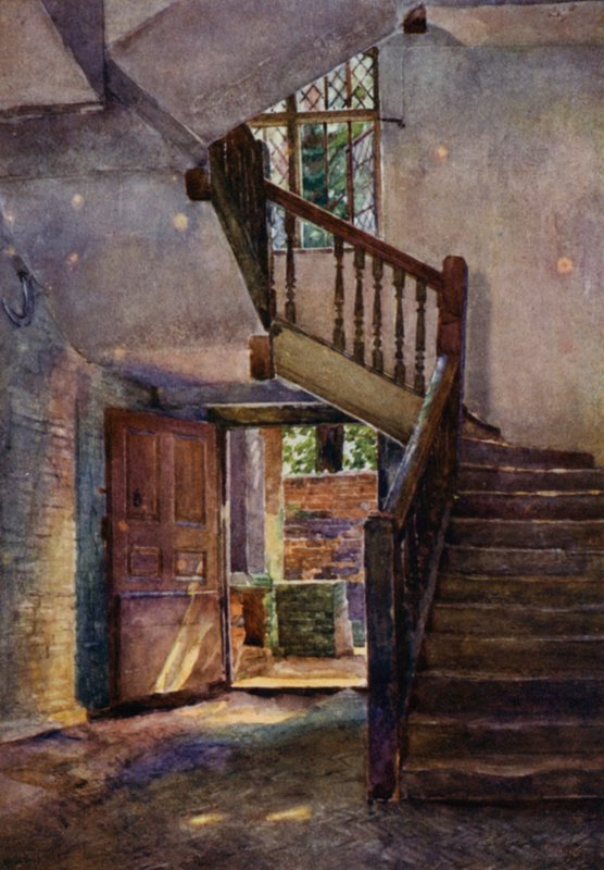 Eton: Interiør i det gamle brygghuset (farge litho) av E. D. Brinton