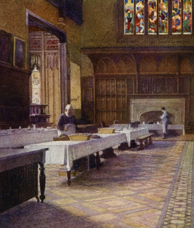 Eton: The College Dining Hall (farge litho) av E. D. Brinton