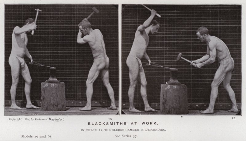 Den menneskelige figuren i bevegelse: Smeder på jobb av Eadweard Muybridge