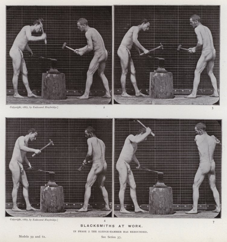 Den menneskelige figuren i bevegelse: Smeder på jobb av Eadweard Muybridge