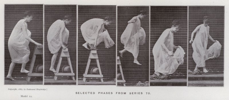 The Human Figure in Motion: Utvalgte faser fra serie 70 (s/hvitt-bilde) av Eadweard Muybridge
